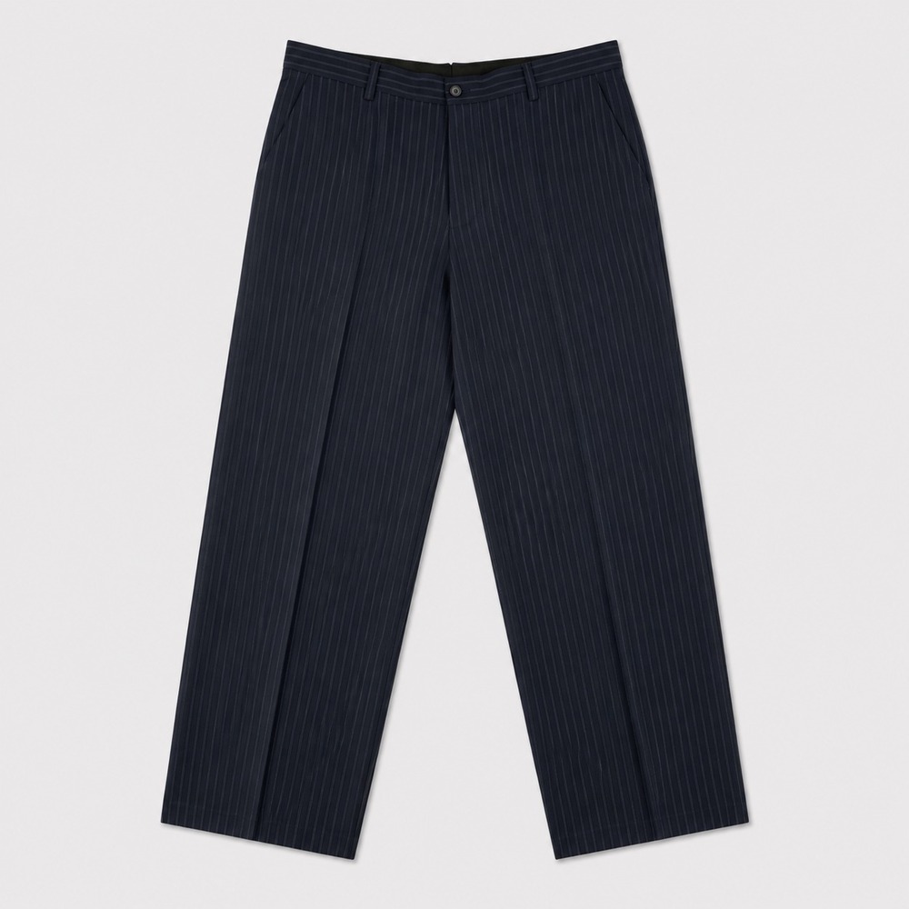 Claiborne Mens Dress Pants 36x30 Navy Blue Pinstripe Stretch Slacks